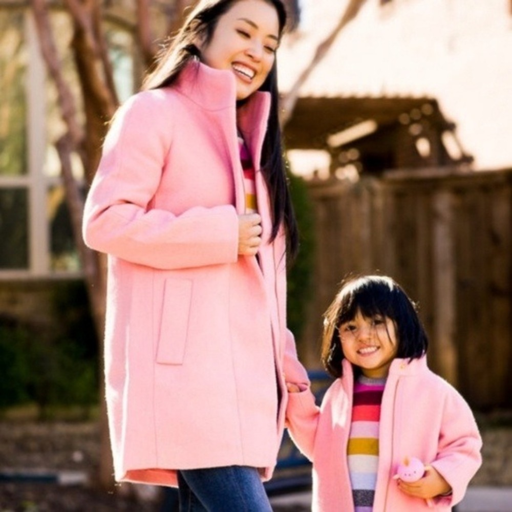 J. Crew Mercantile City Coat Petal Pink Wool Blend Stadium Coat Spring Jacket 6‎